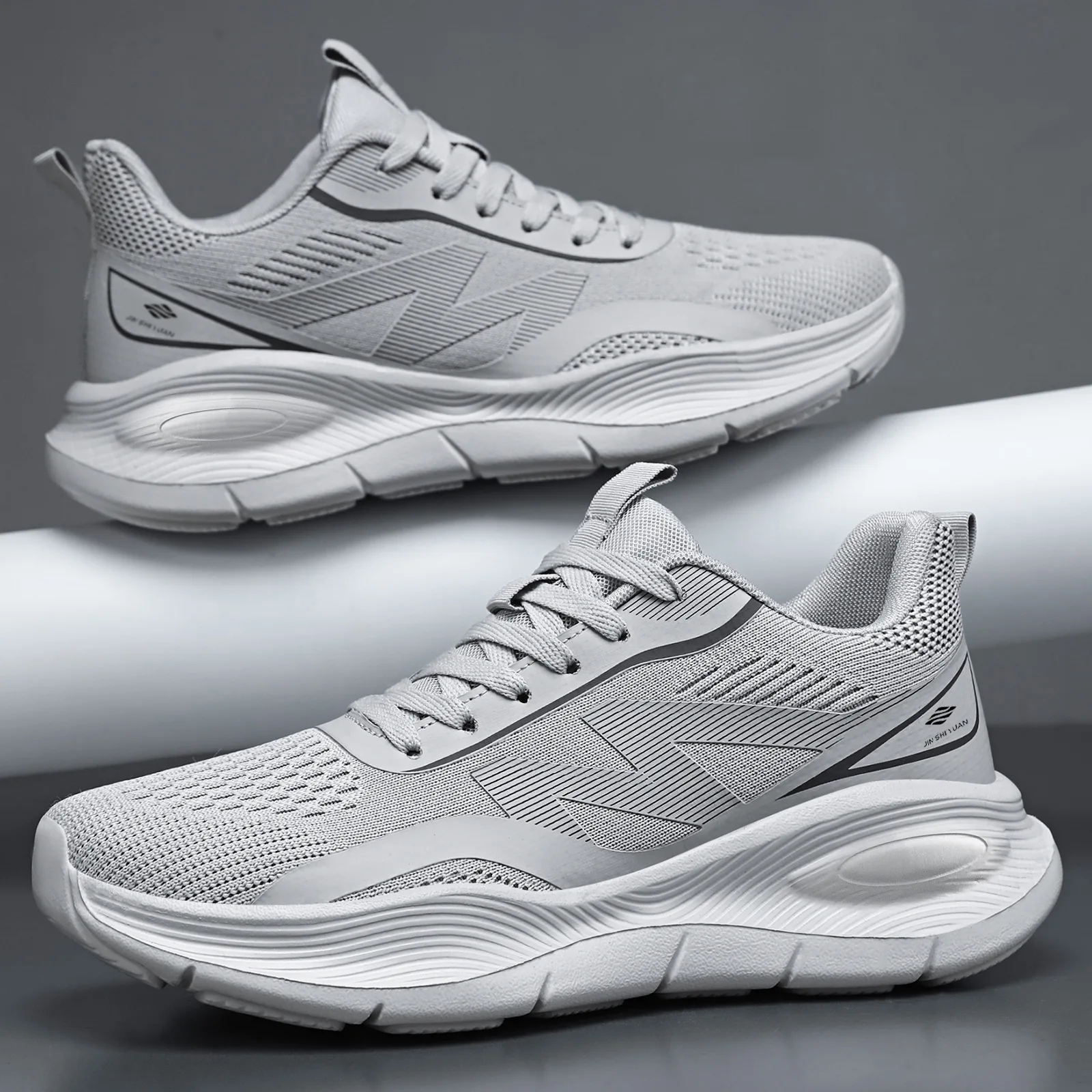 Shock Absorbing Gym Trainers - 남성용 메시 소재 러닝 스니커즈, 가벼운