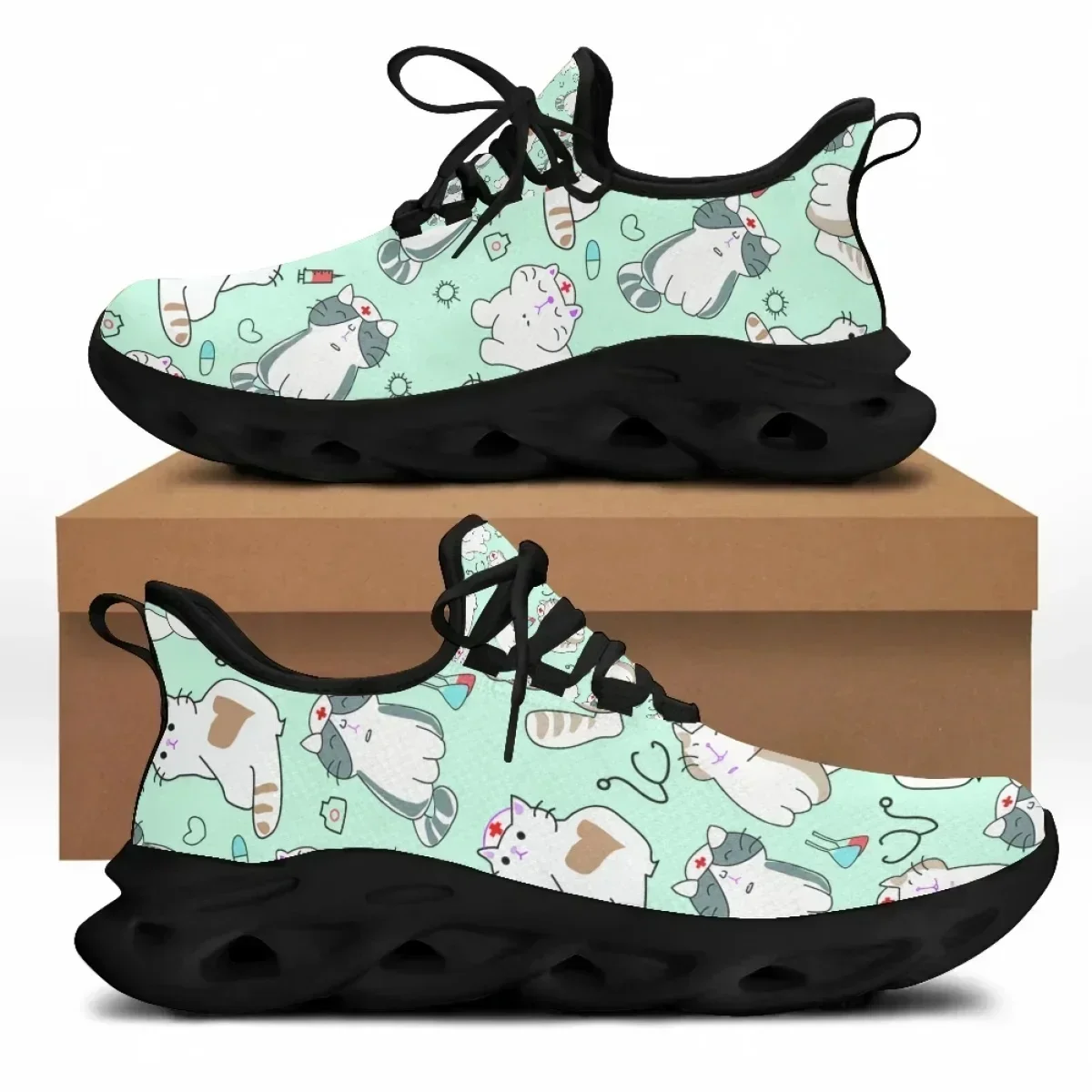여름 봄 여성용 레이스업 캐주얼 스니커즈, 십대 소녀용 - Knit Fabric Lace Up Sneakers 리뷰 및 가격