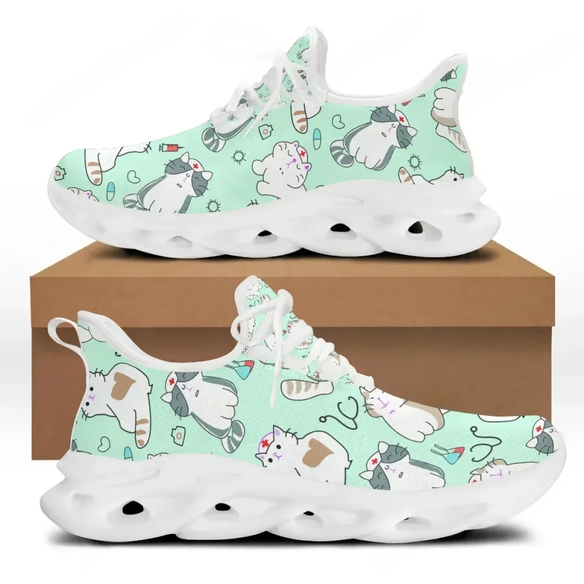 여름 봄 여성용 레이스업 캐주얼 스니커즈, 십대 소녀용 - Knit Fabric Lace Up Sneakers 리뷰 및 가격